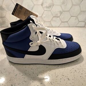 NIKE Men’s Court Vision Mid Size 12 Game Royal / Black / White FQ8740 NEW W/ Box